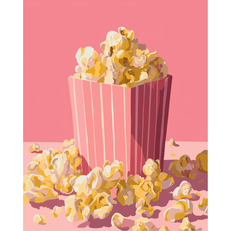 Pink Popcorn | Paint by Numbers