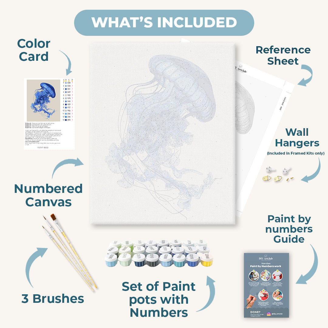 Blue Jelly Fish | Paint by Numbers