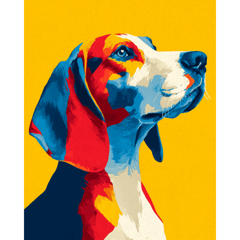 Colorful Beagle | Paint by Numbers