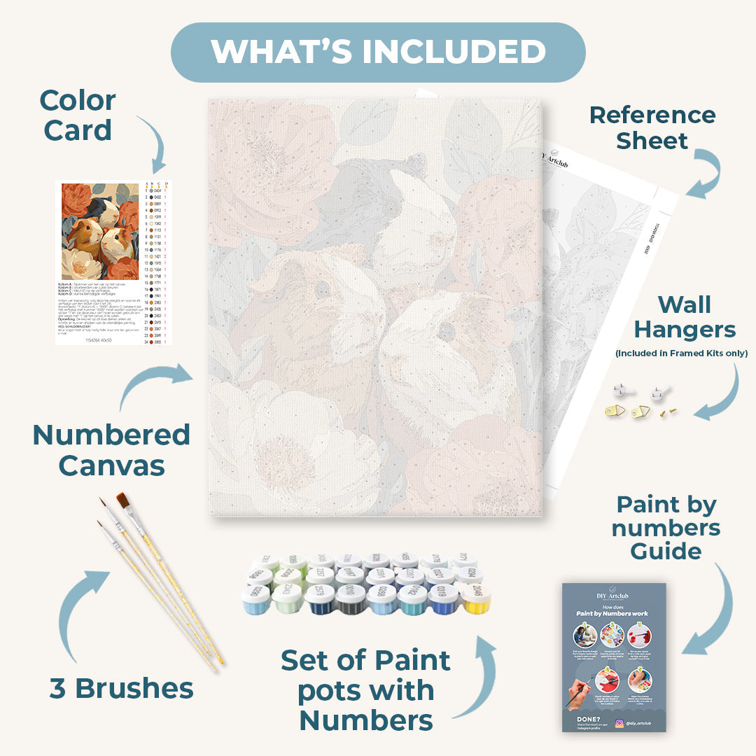 Guinea Blooms | Paint by Numbers