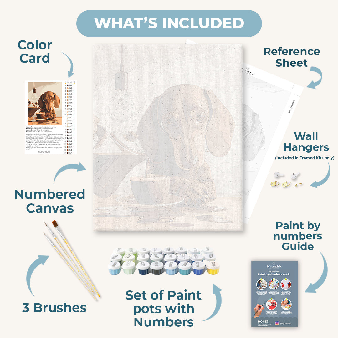 Dachshund Brew | Paint by Numbers
