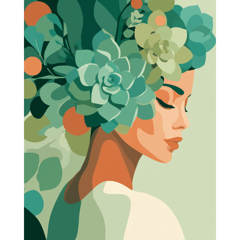 Lady Succulent | Paint by Numbers
