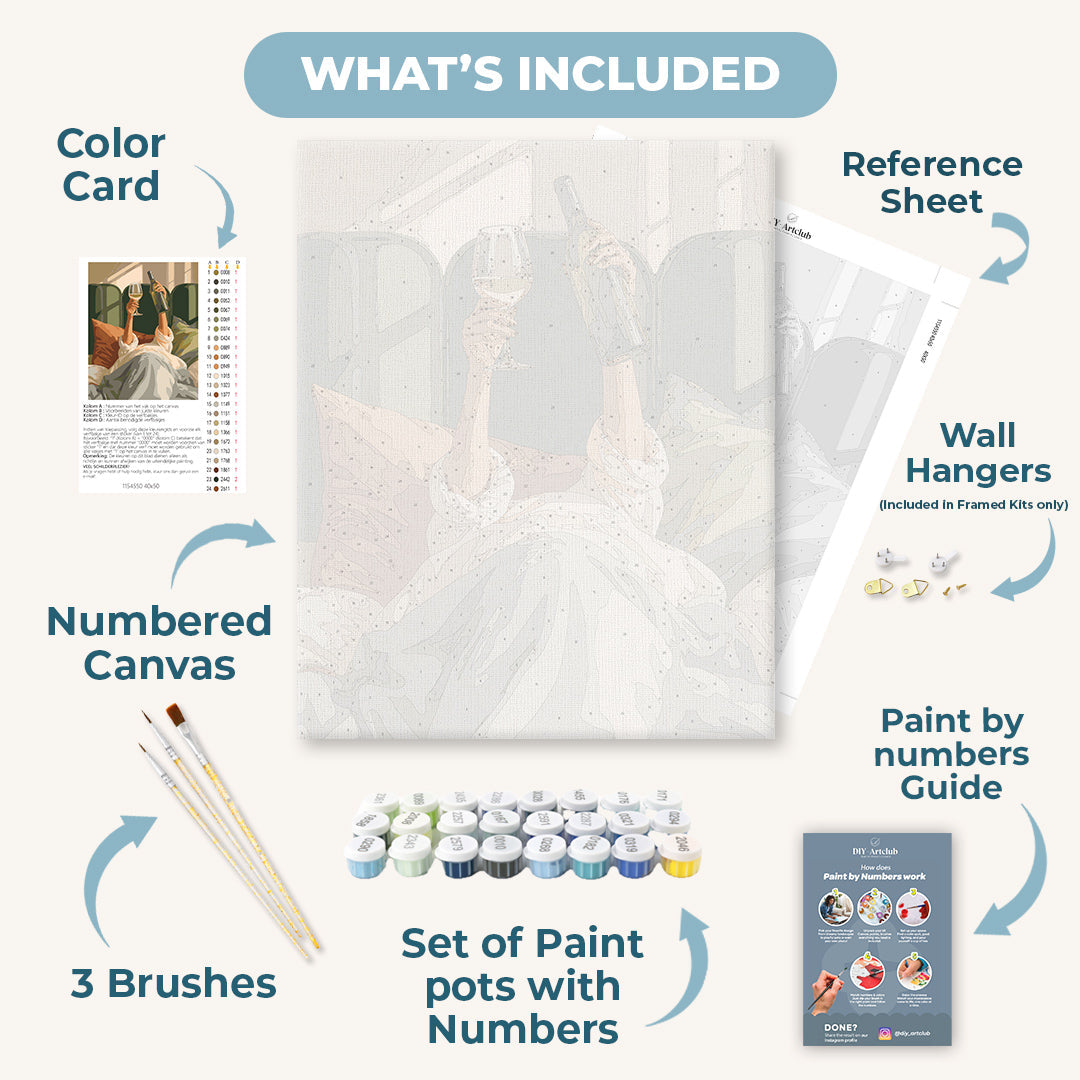 Wine in Bed | Paint by Numbers