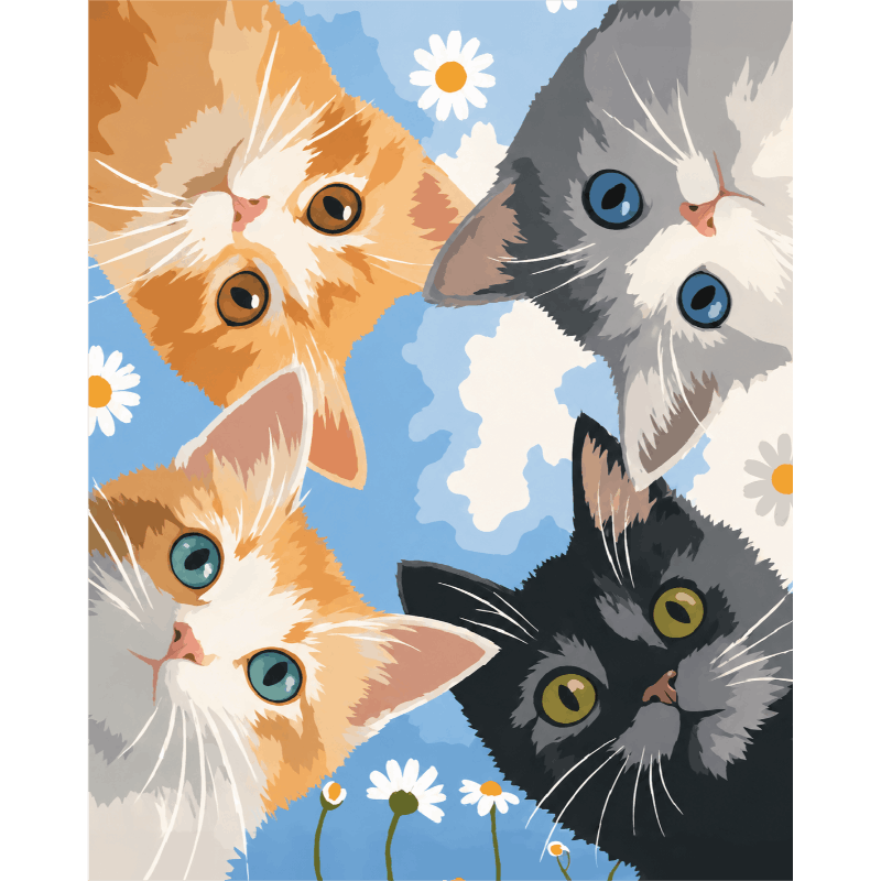Kittens Peek | Paint by Numbers