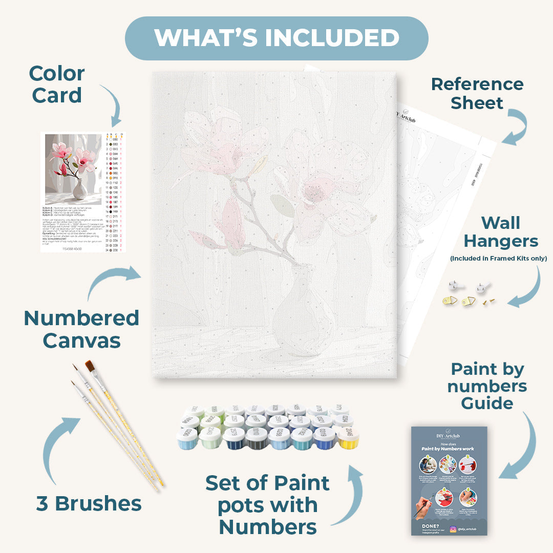 Pink Magnolias | Paint by Numbers