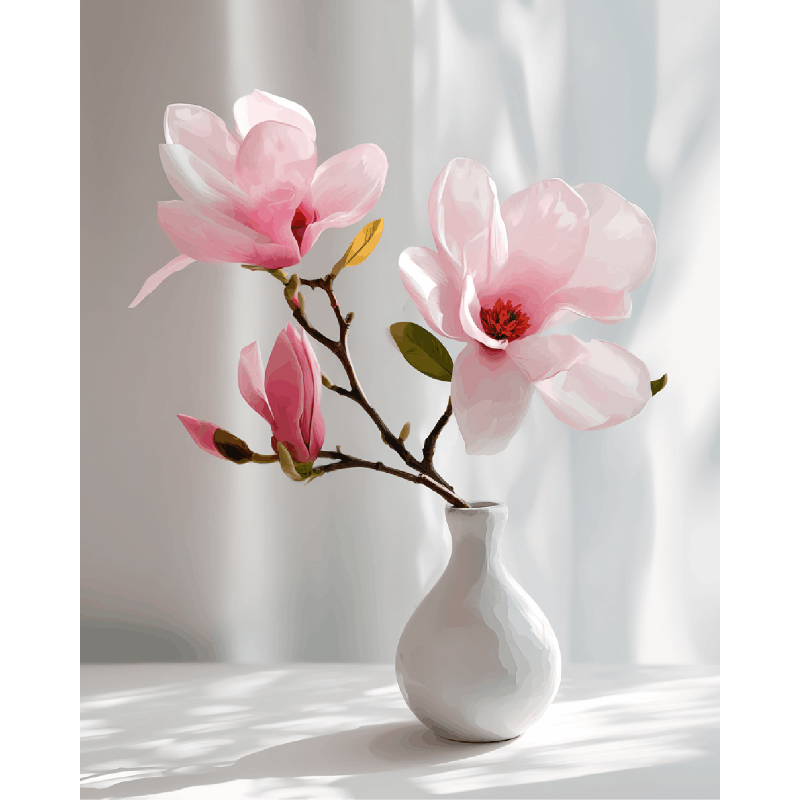 Pink Magnolias | Paint by Numbers