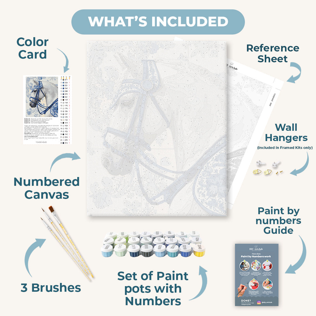Porcelain Royal Horse | Paint by Numbers