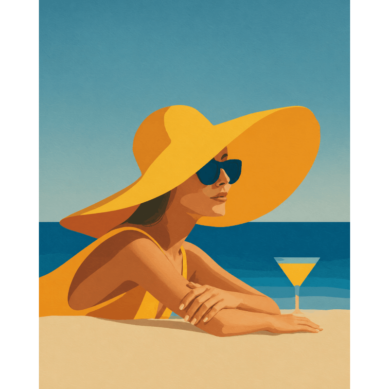 Drink on a Beach | Paint by Numbers