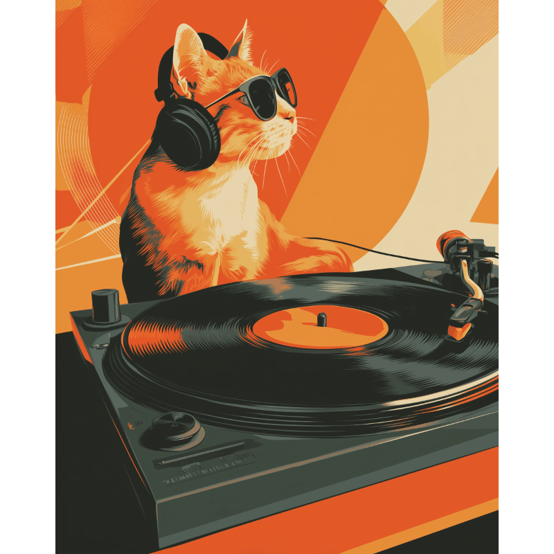 Cat is a DJ | Paint by Numbers