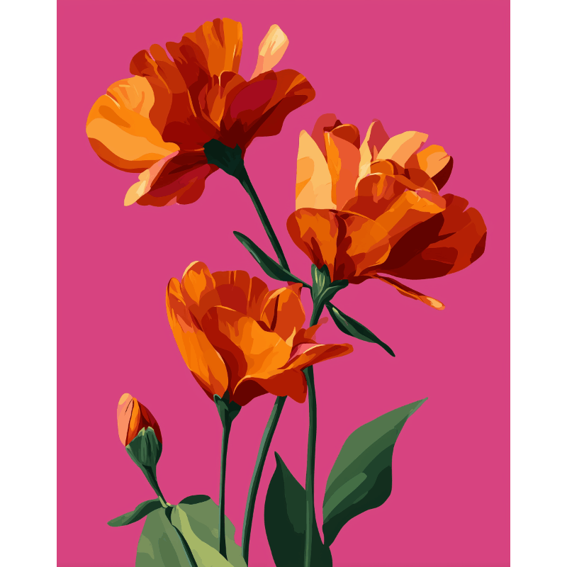 Bloom in Scarlet | Paint by Numbers
