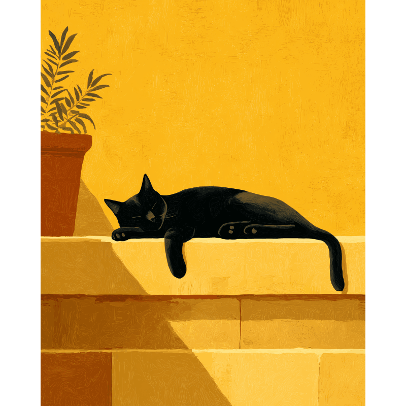 Stairs Cat | Paint by Numbers