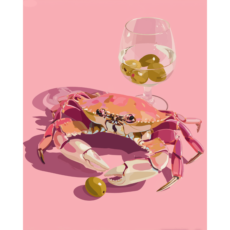 Martini Crab | Paint by Numbers