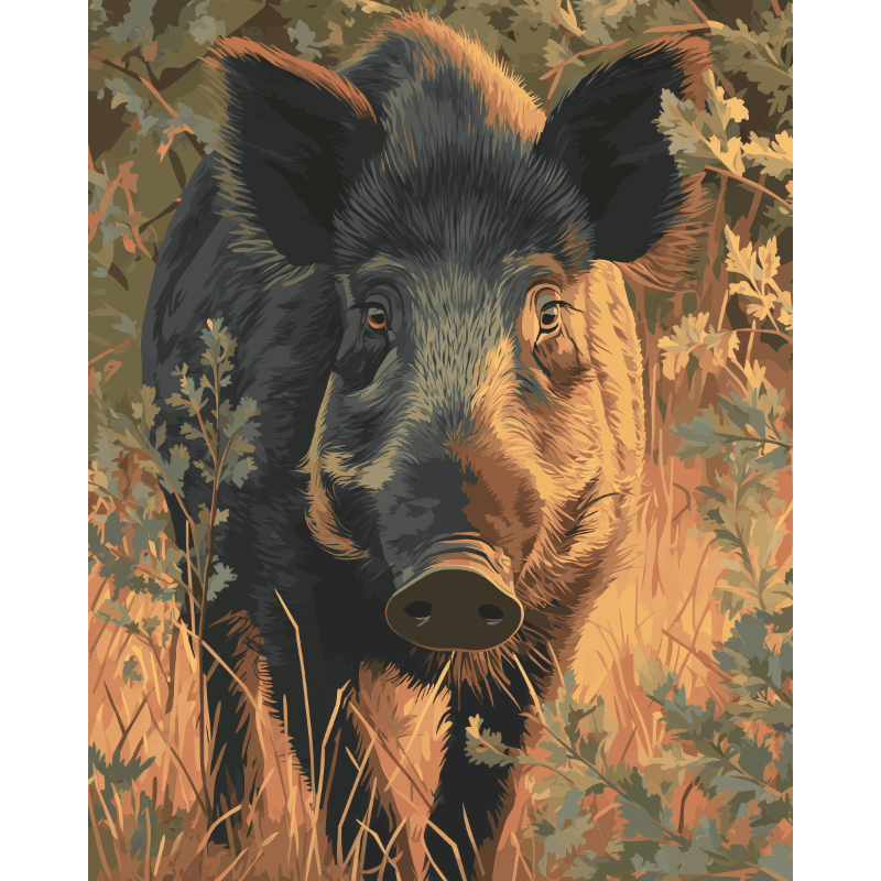 Boar in The Veluwe | Paint by Numbers