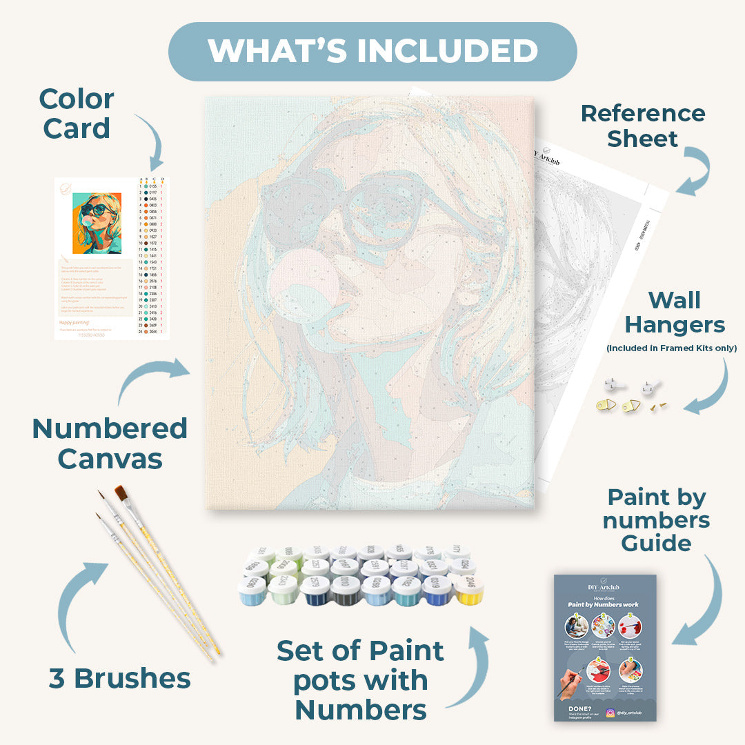 Bubblegum Girl | Paint by Numbers