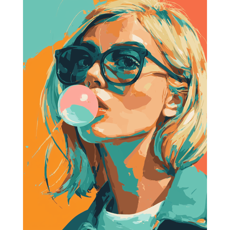 Bubblegum Girl | Paint by Numbers