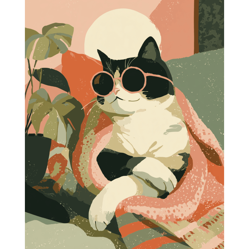 Relaxed Cat | Paint by Numbers