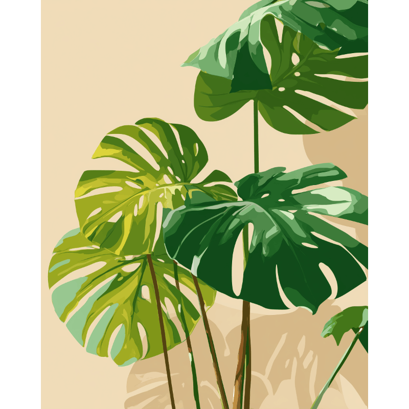 Sunlit Monstera | Paint by Numbers