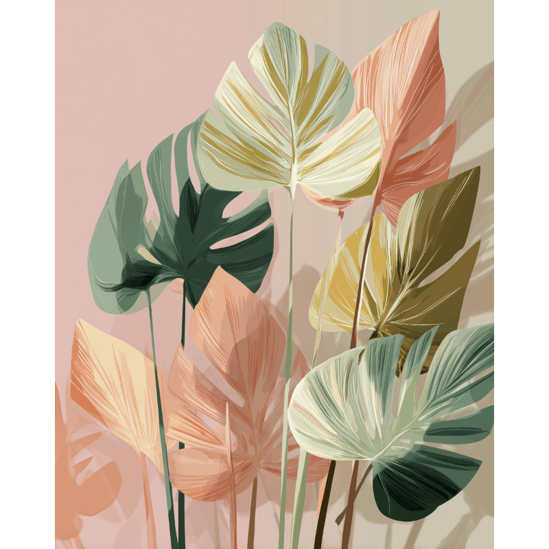 Blush Monstera | Paint by Numbers
