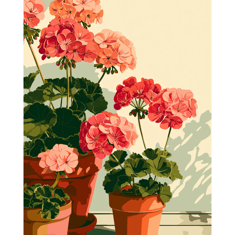Geranium Morning | Paint by Numbers