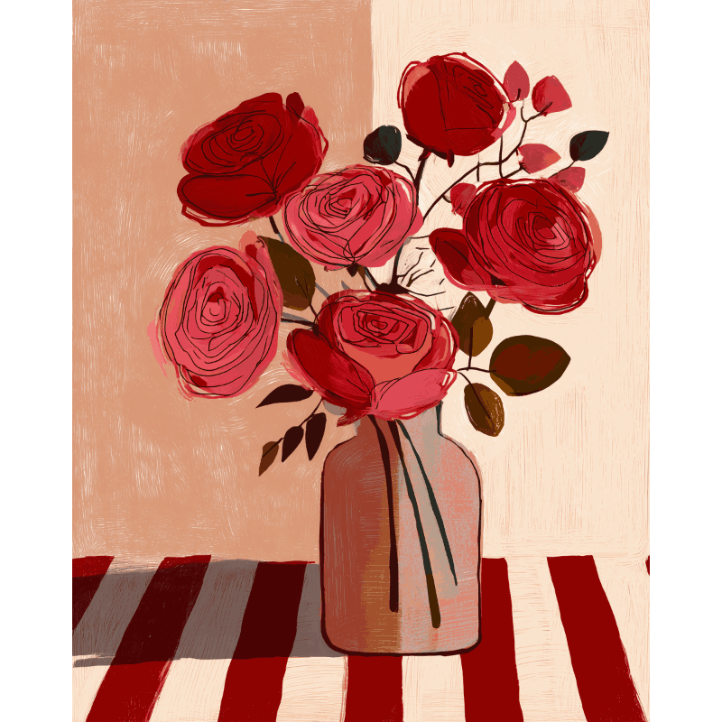 Scarlet Bouquet | Paint by Numbers