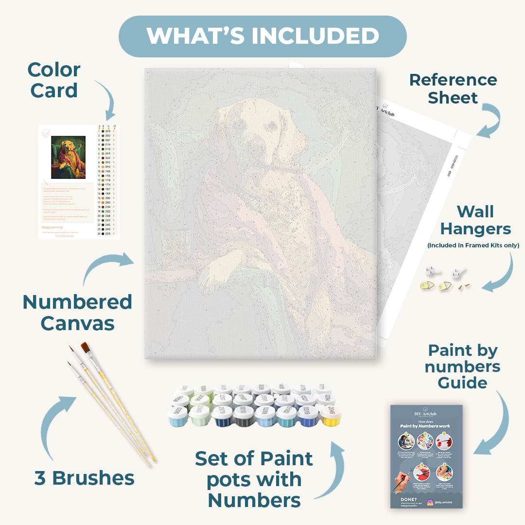 Golden Retriever Royale | Paint by Numbers