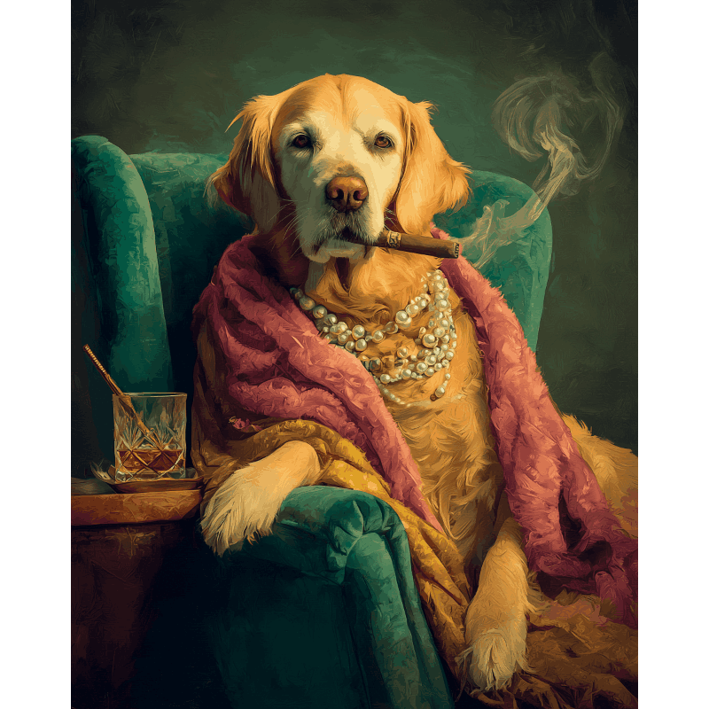 Golden Retriever Royale | Paint by Numbers