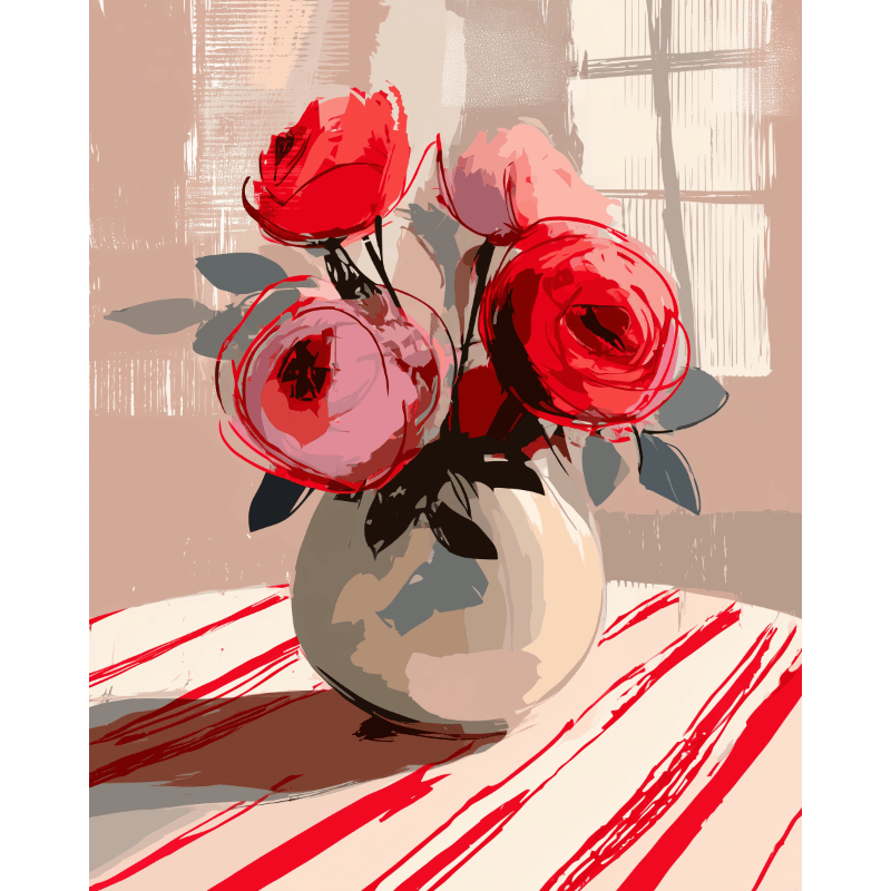 The Red Arrangement | Paint by Numbers