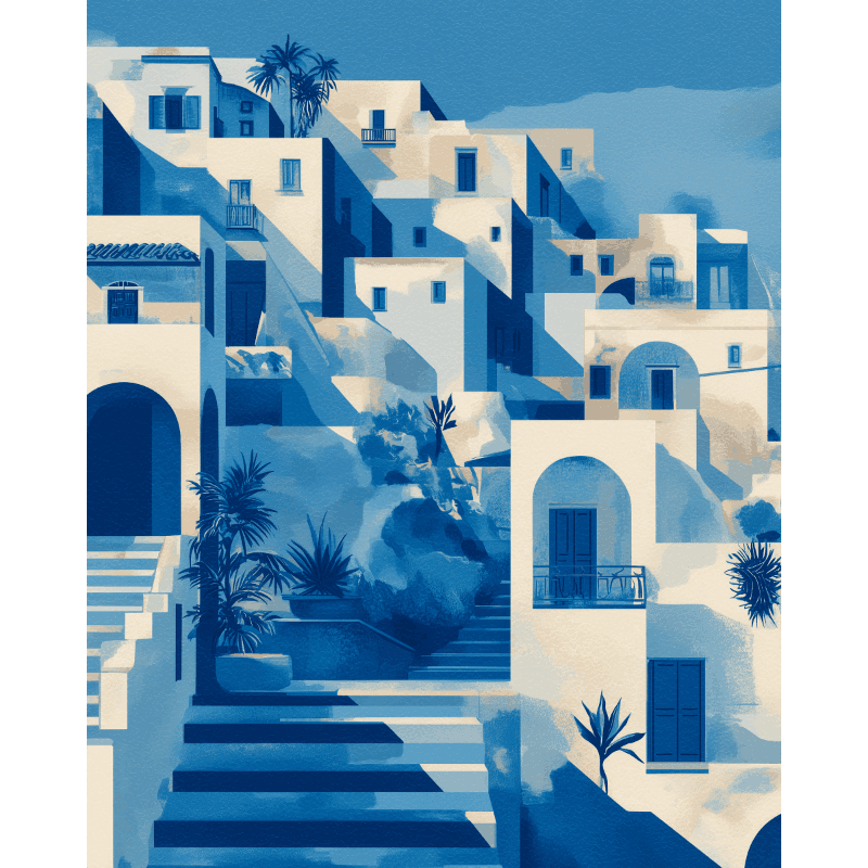 City in Blue | Paint by Numbers