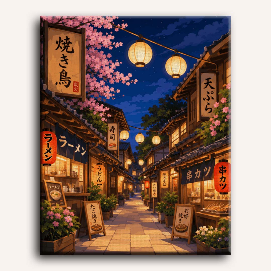 Sakura Lanterns | Paint by Numbers
