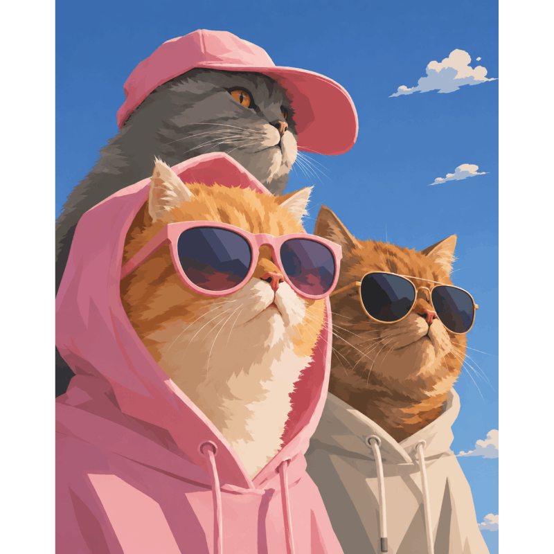 The Cool Cat Crew | Paint by Numbers