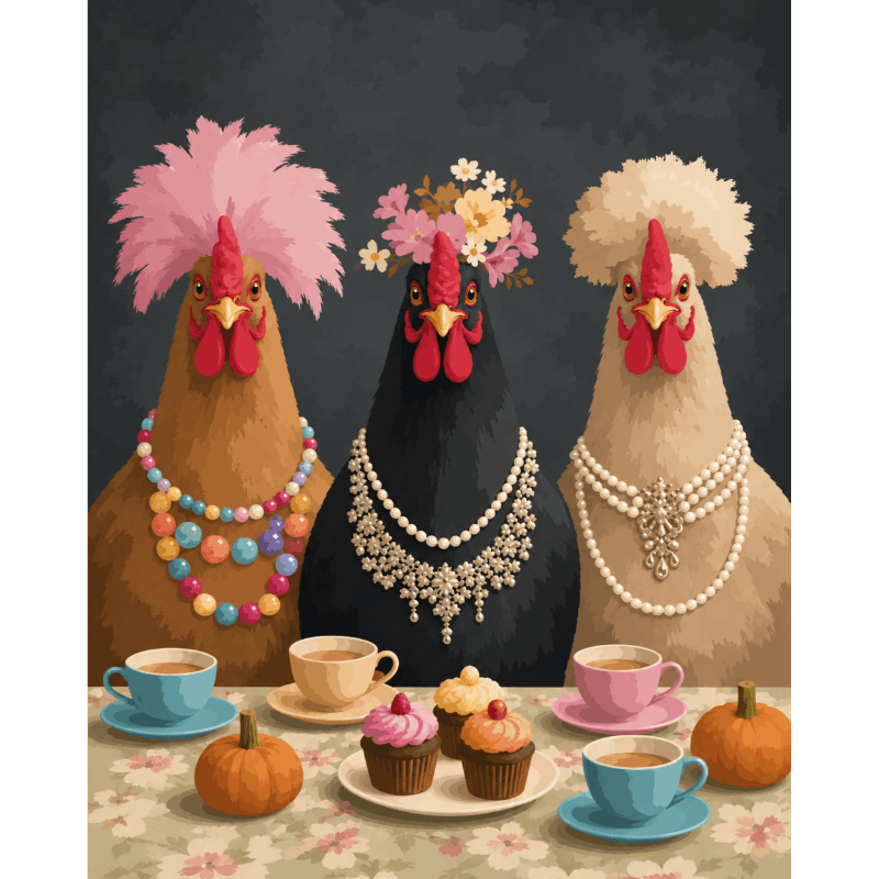 Fancy Chickens Society | Paint by Numbers