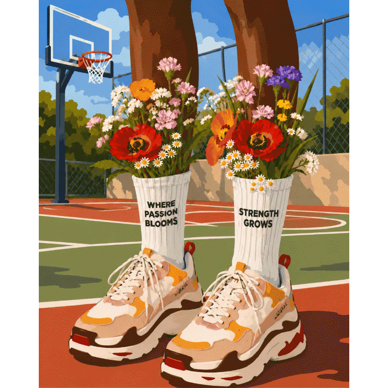 Blooming Basketball | Paint by Numbers