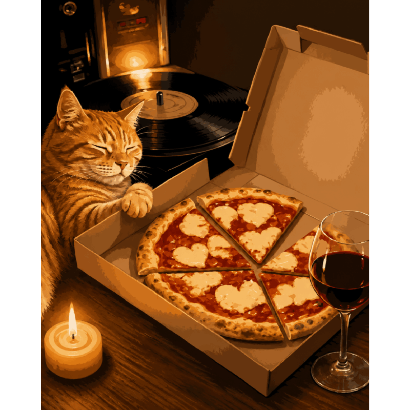 Pizza Cat | Paint by Numbers