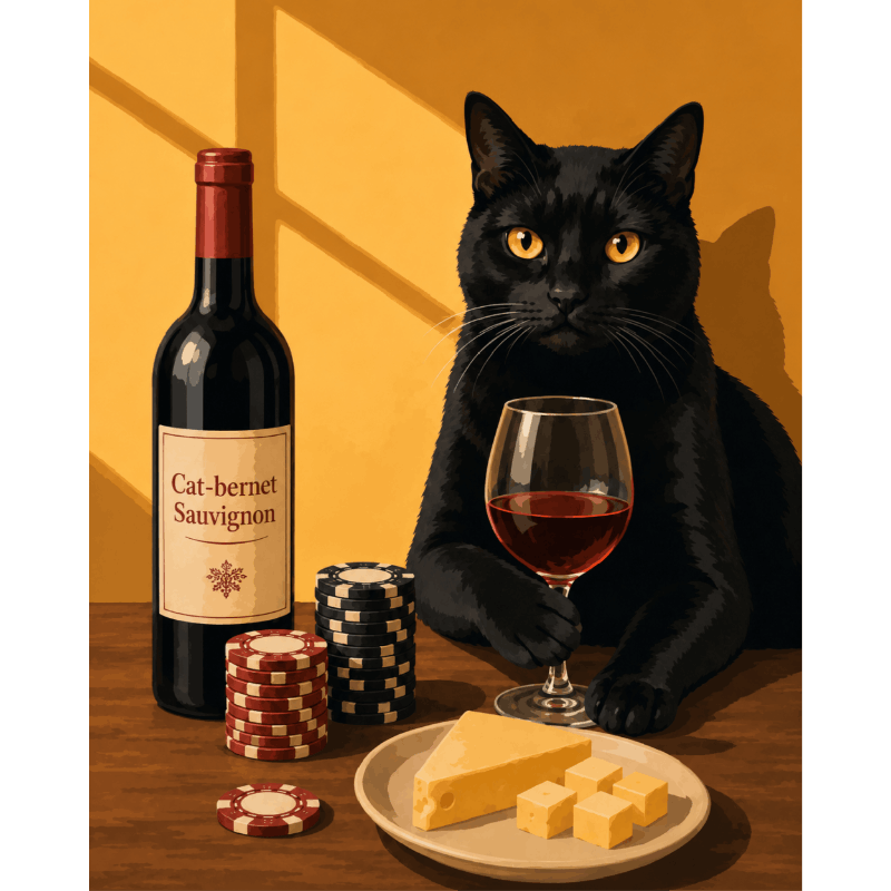 The Gambler Cat | Paint by Numbers