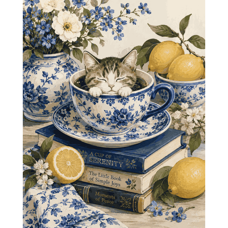 Tea Time Whiskers | Paint by Numbers