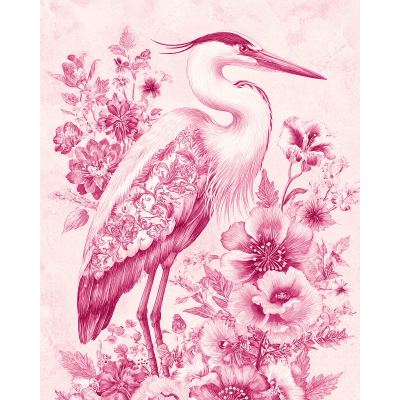 Blush Heron | Paint by Numbers