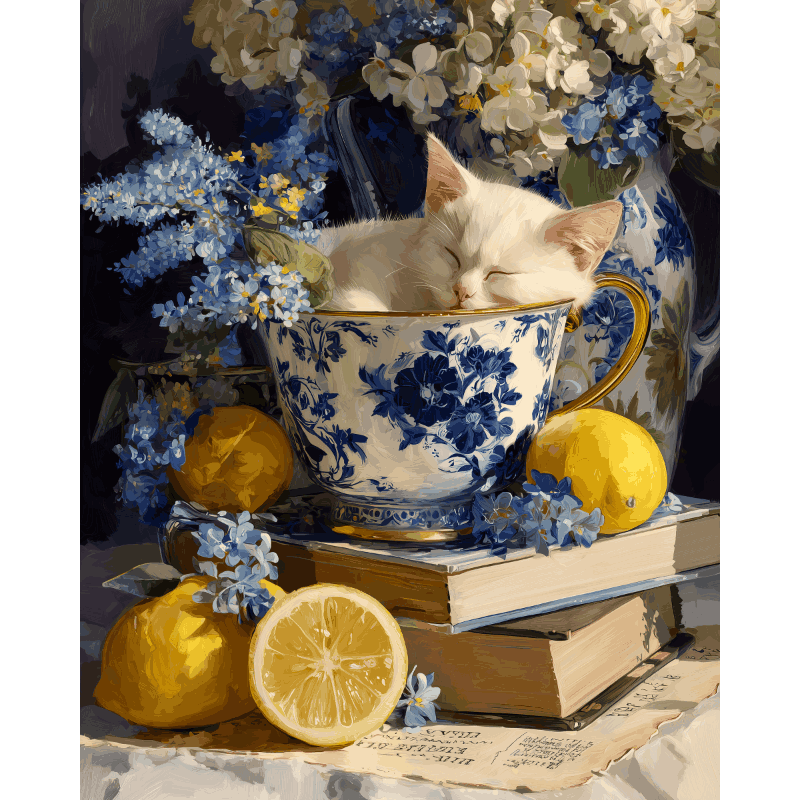 Kitten in a Cup | Paint by Numbers