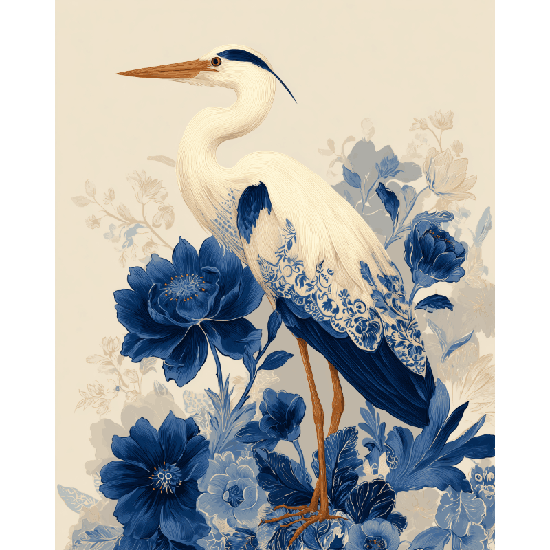The Royal Heron | Paint by Numbers