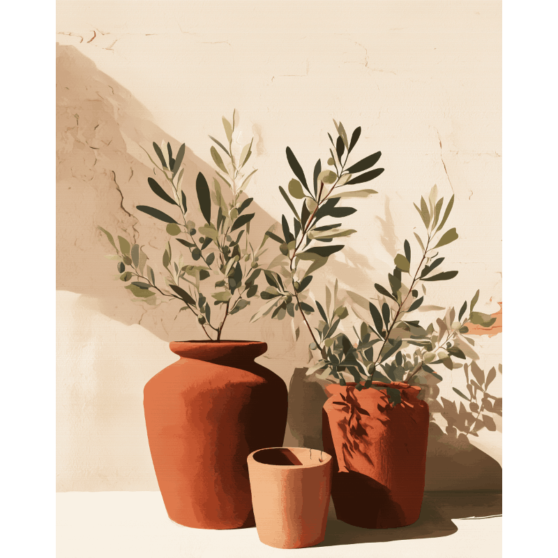 Olive Grove Shadows | Paint by Numbers