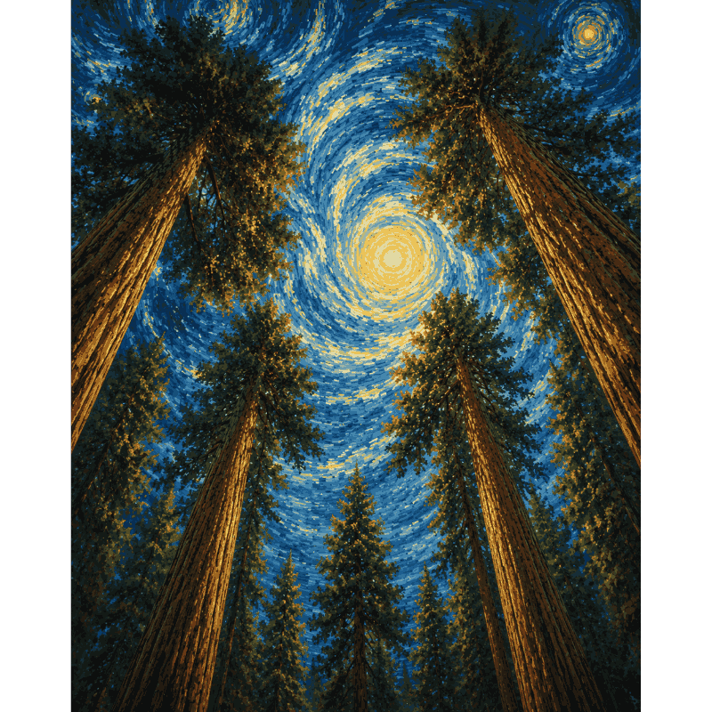 Stary Sequoia Nights | Paint by Numbers