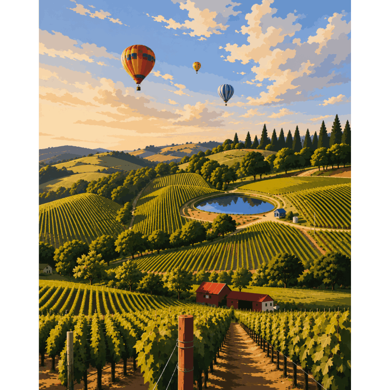 Napa From Above | Paint by Numbers