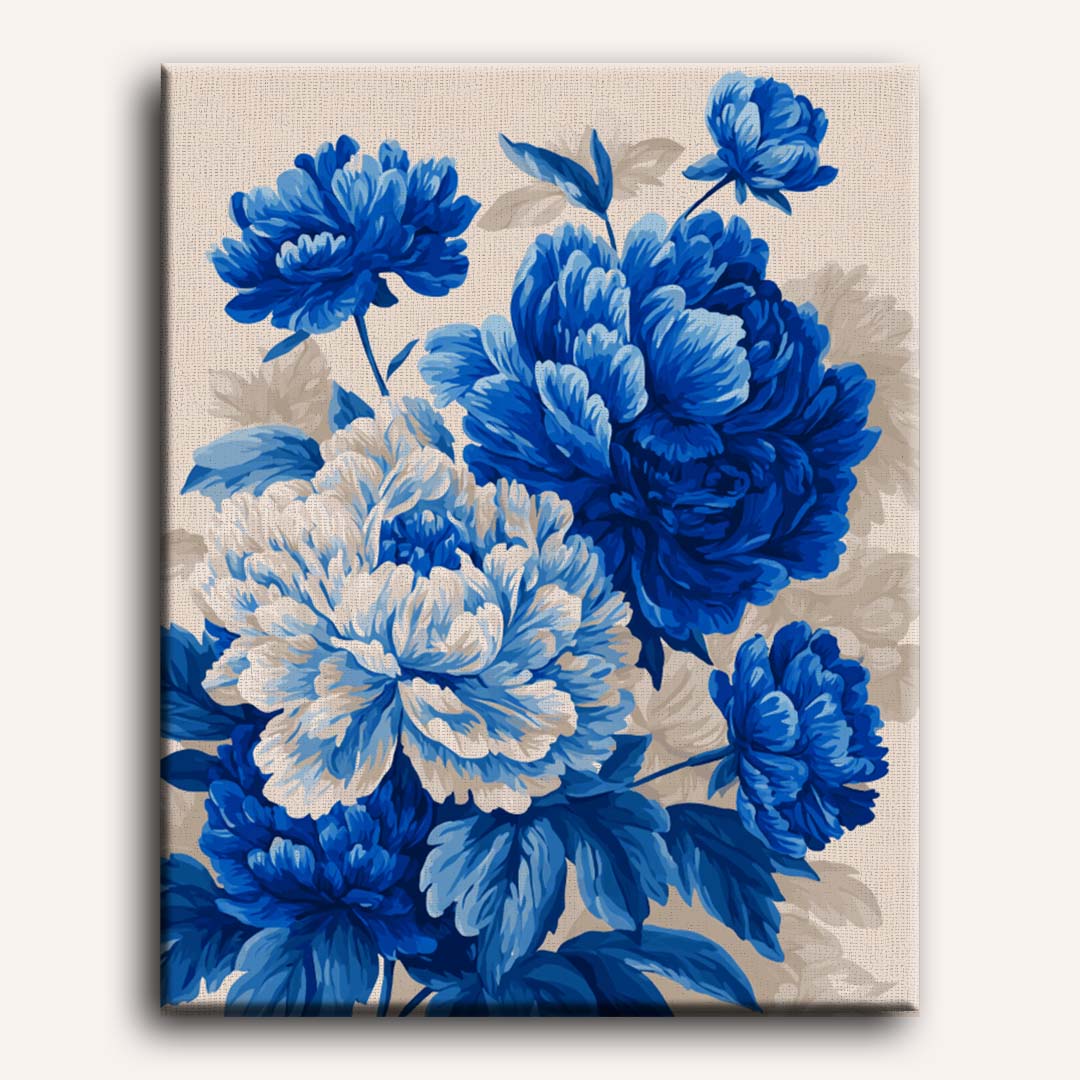 Blue Peonies | Paint by Numbers