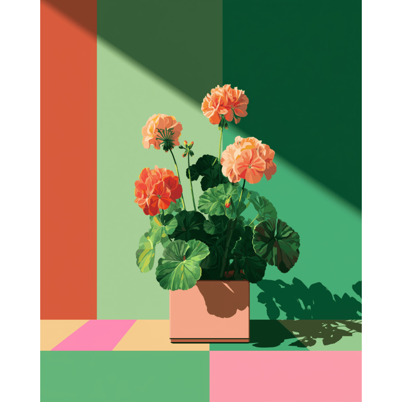 Geometric Geranium | Paint by Numbers