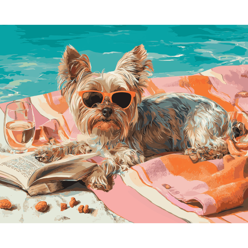 Yorkie by the Sea | Paint by Numbers