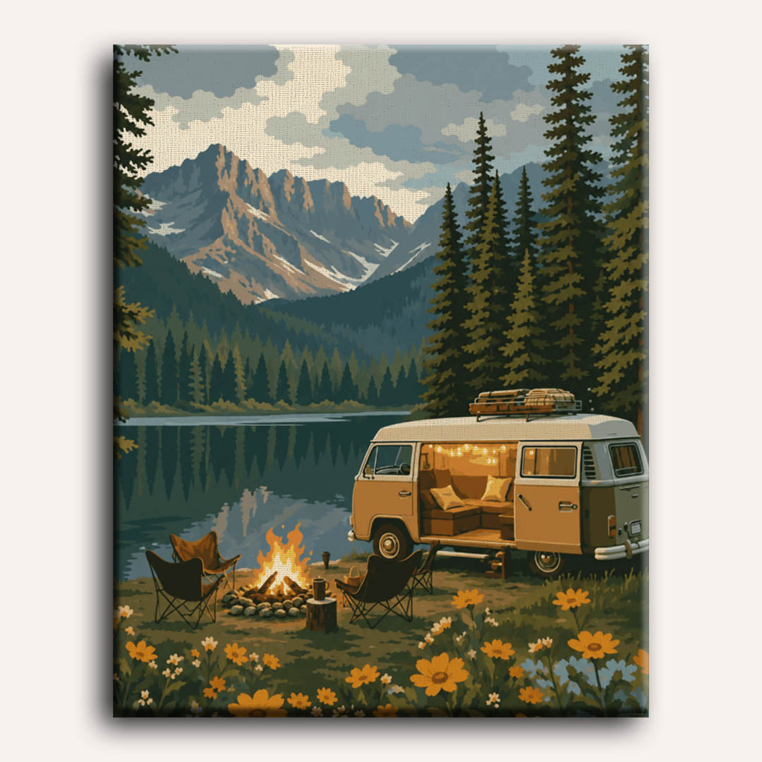Camp in the Rockies | Paint by Numbers