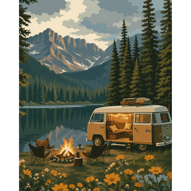 Camp in the Rockies | Paint by Numbers