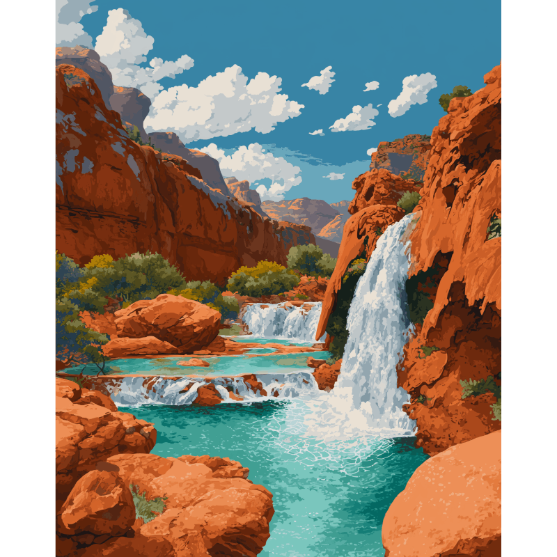 Canyon Falls | Paint by Numbers