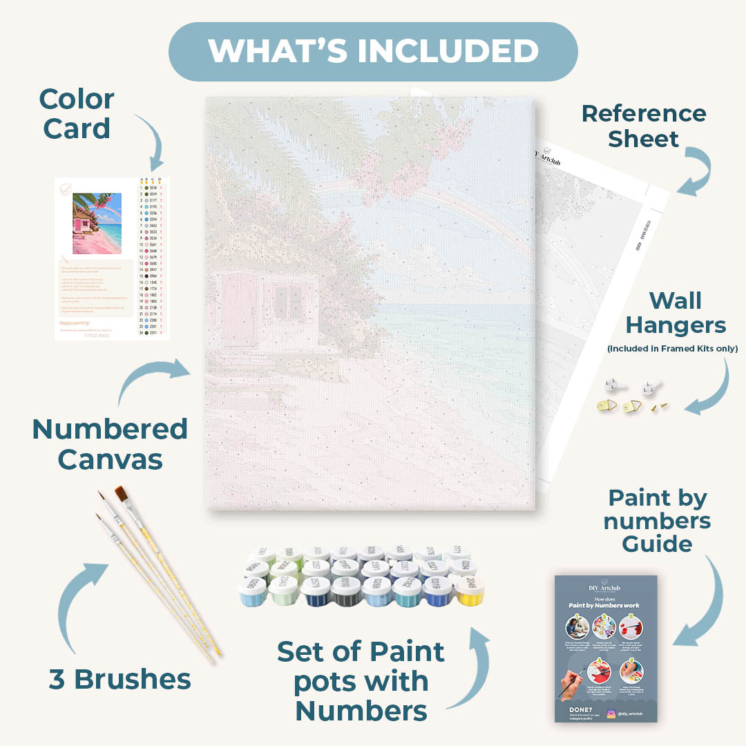 Pink Sand Beach | Paint by Numbers