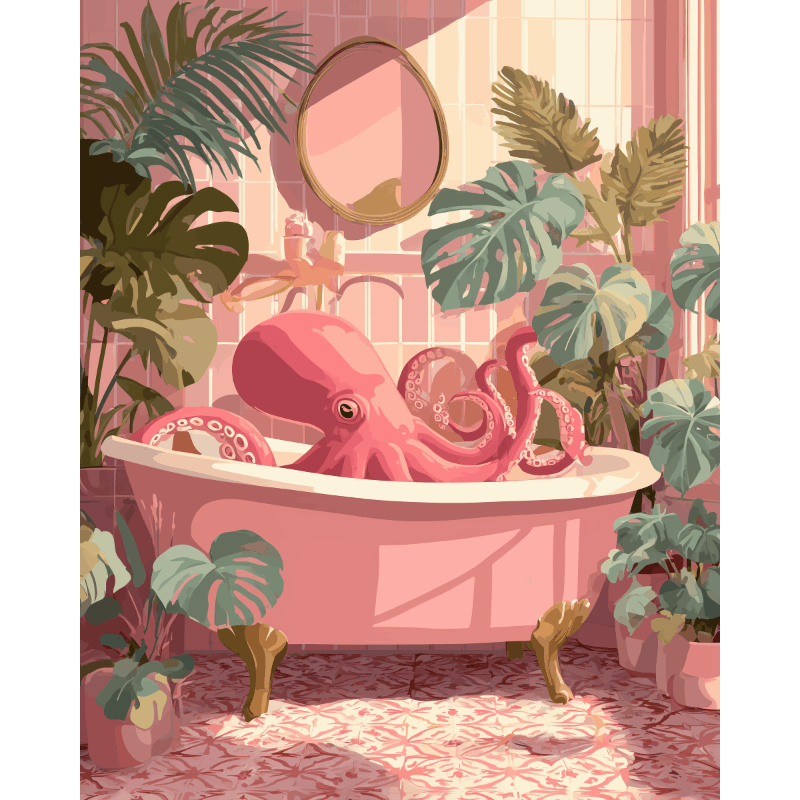 Pink Octo Bath | Paint by Numbers