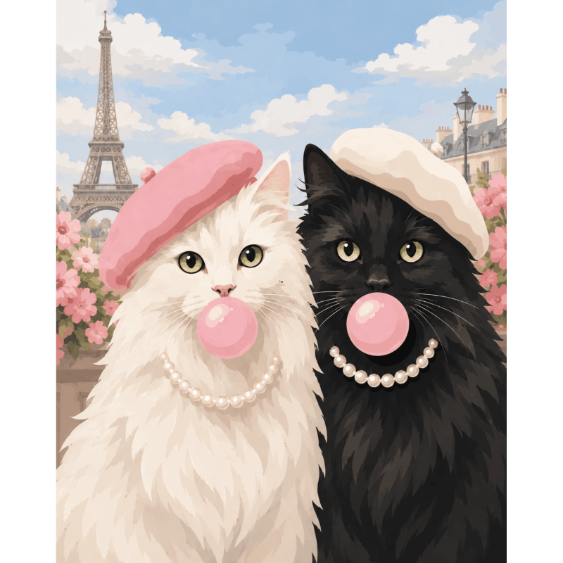 Parisian Purr Glam | Paint by Numbers